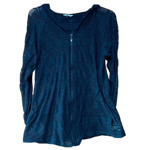 Nautica Women's Lace Full Zip Hoodie Tunic Size Small